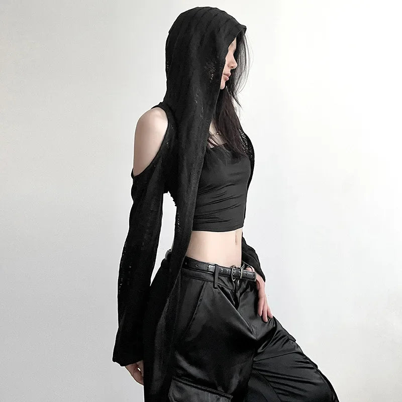 Y2K Gothic Crop Cardigan